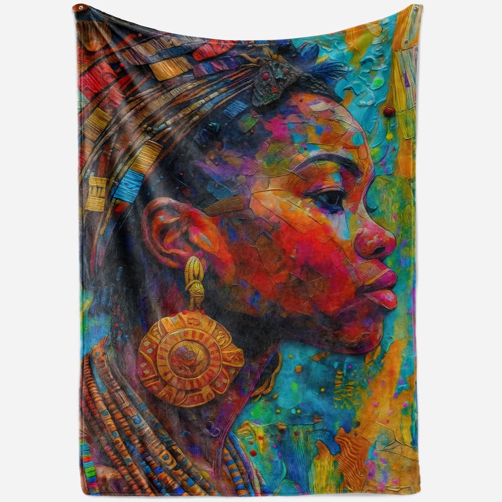 Plaid portrait art coloré