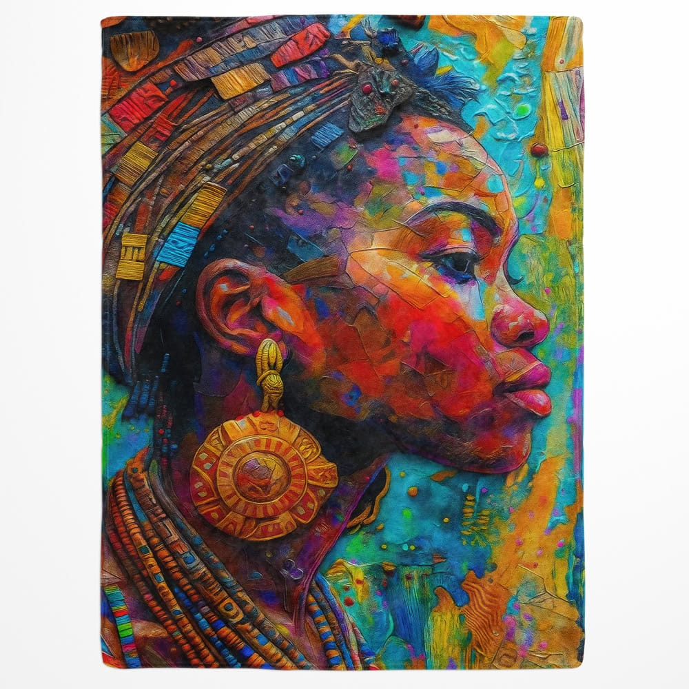 Plaid portrait art coloré