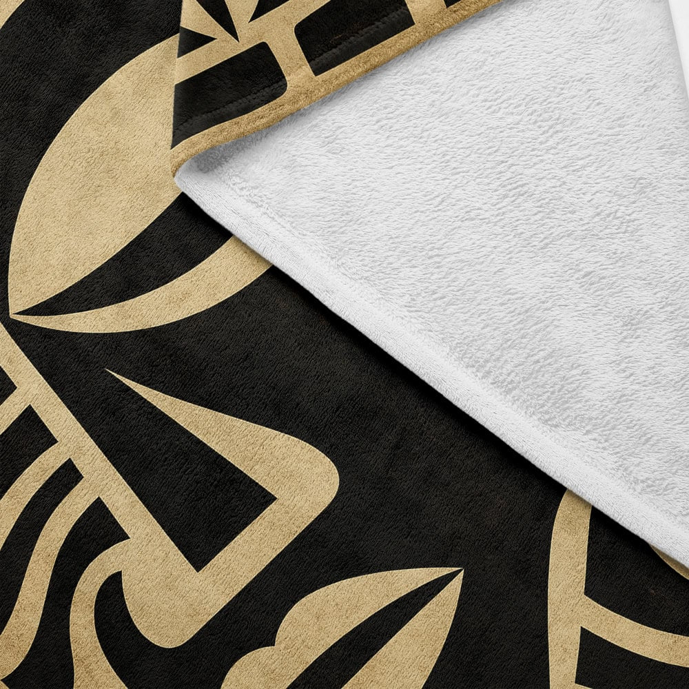 Plaid visage abstrait noir et beige