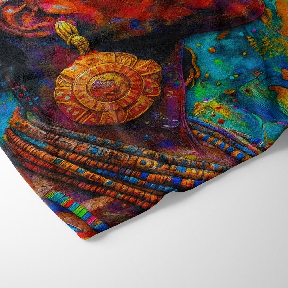 Plaid portrait art coloré