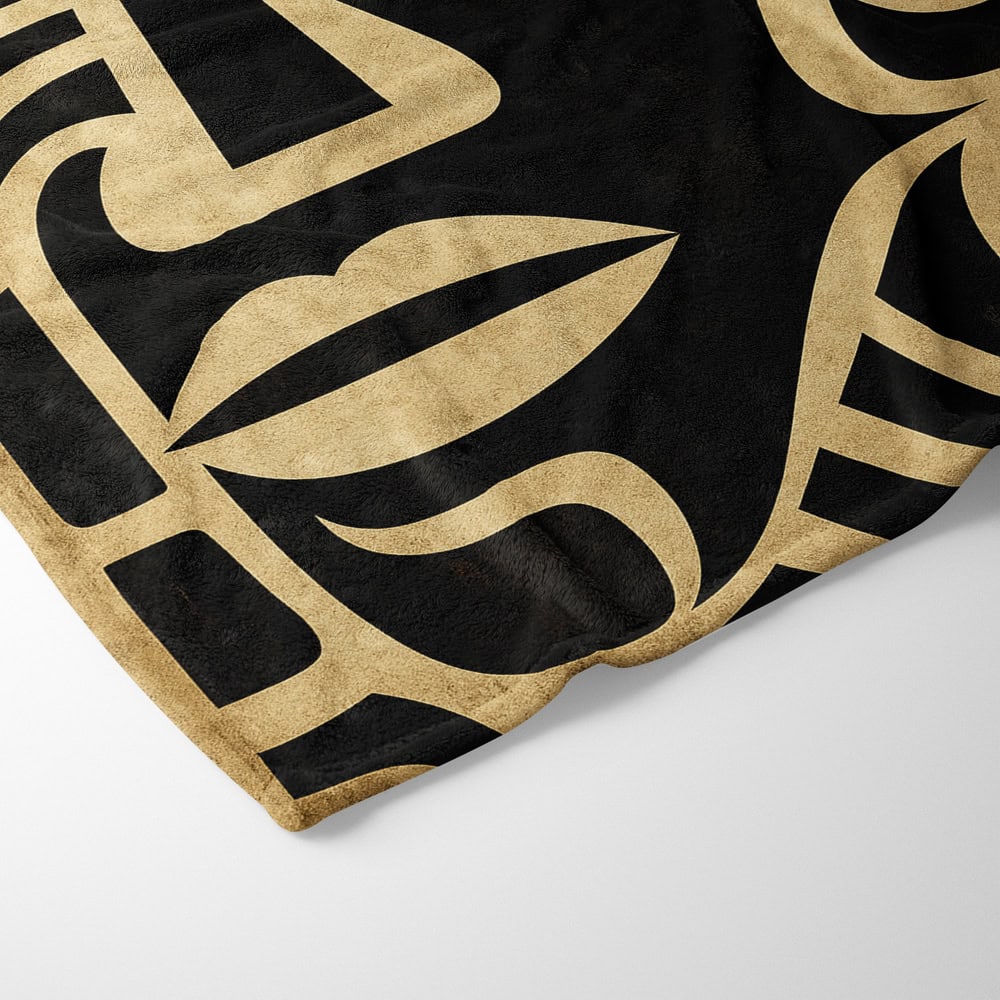 Plaid visage abstrait noir et beige