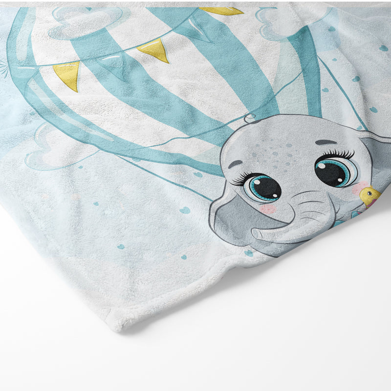 Plaid éléphant montgolfière