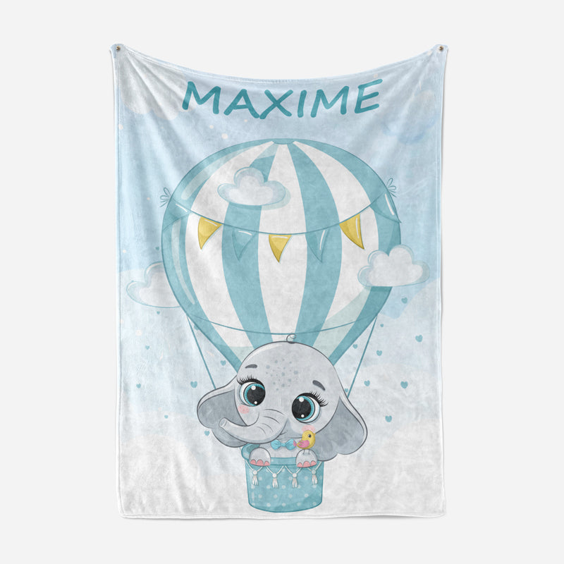 Plaid éléphant montgolfière