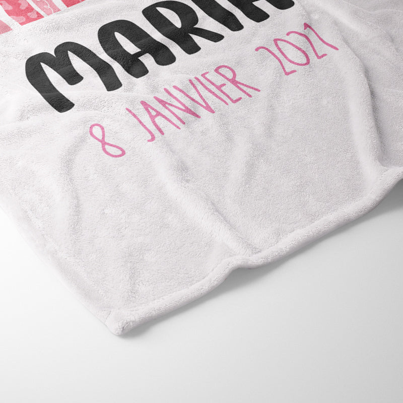 Plaid prénom fille arc en ciel