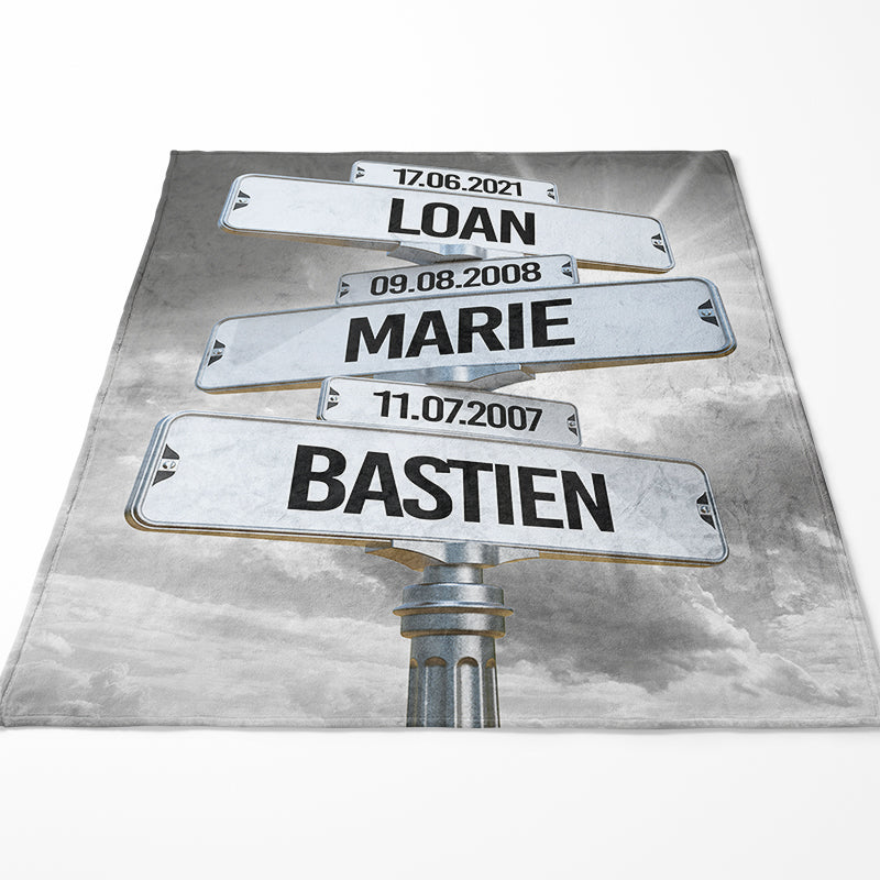 Plaid prénoms nuages