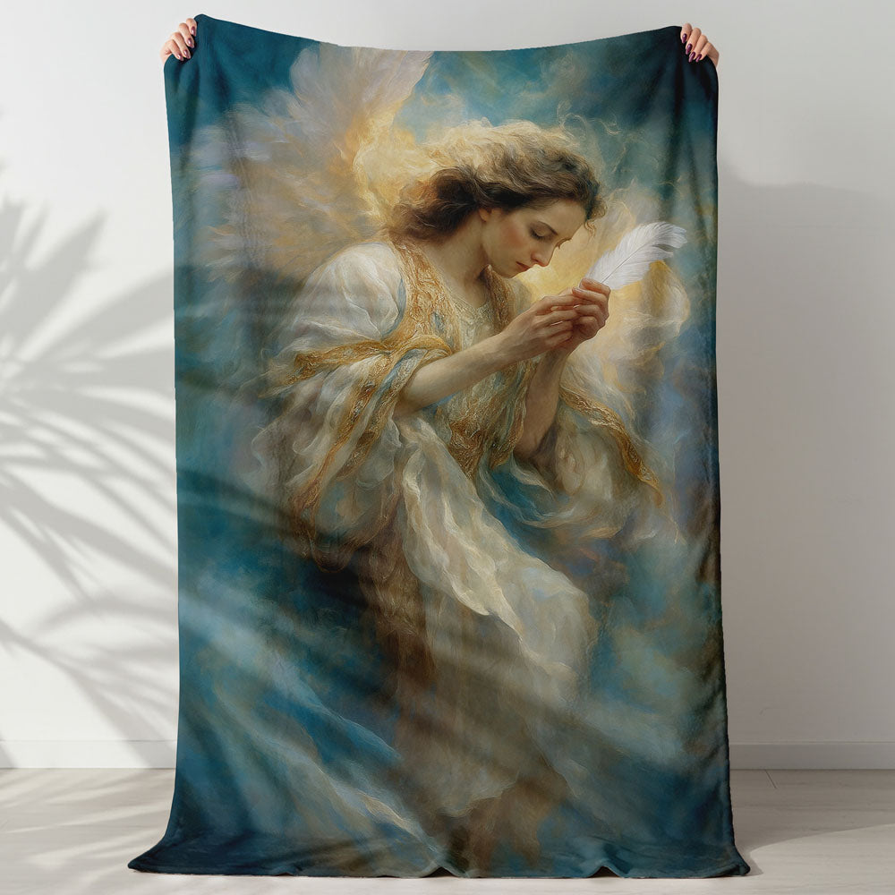 Plaid ange plume nuage