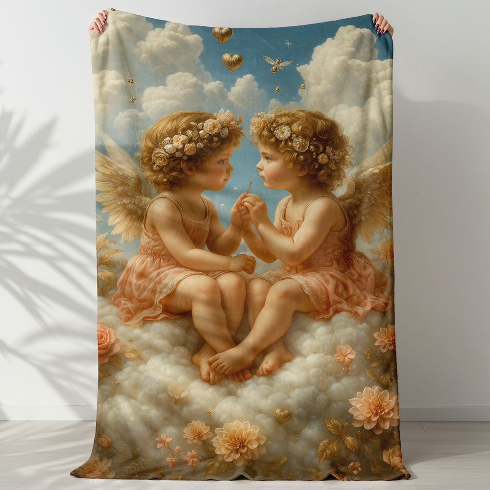 Plaid anges enfants céleste