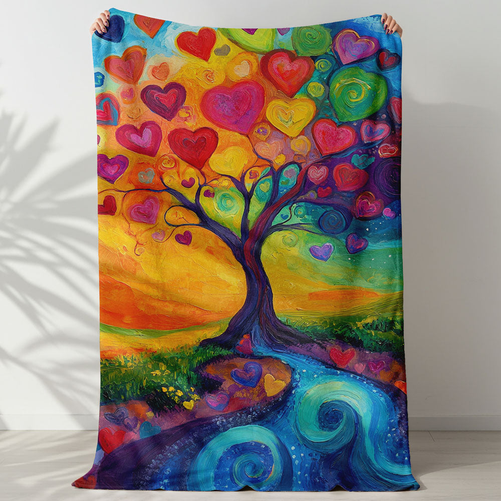 Plaid arbre de vie amour cœur