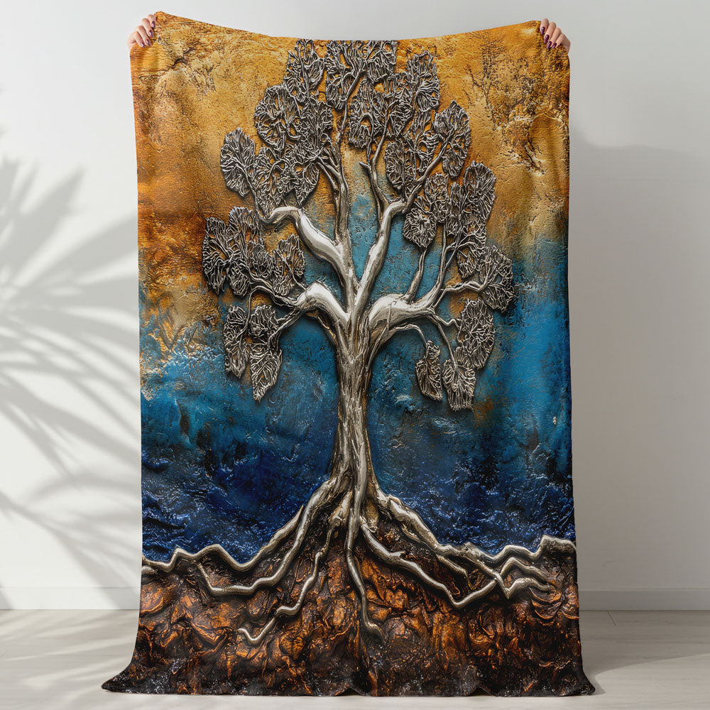 Plaid arbre de vie métal argent