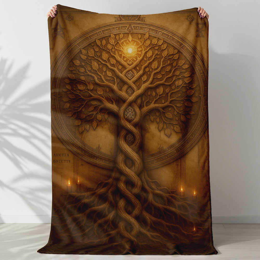 Plaid arbre de vie Yggdrasil style nordique