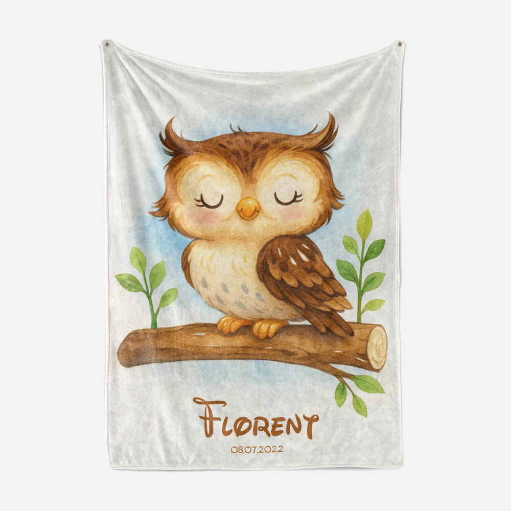 Plaid enfant chouette mignonne