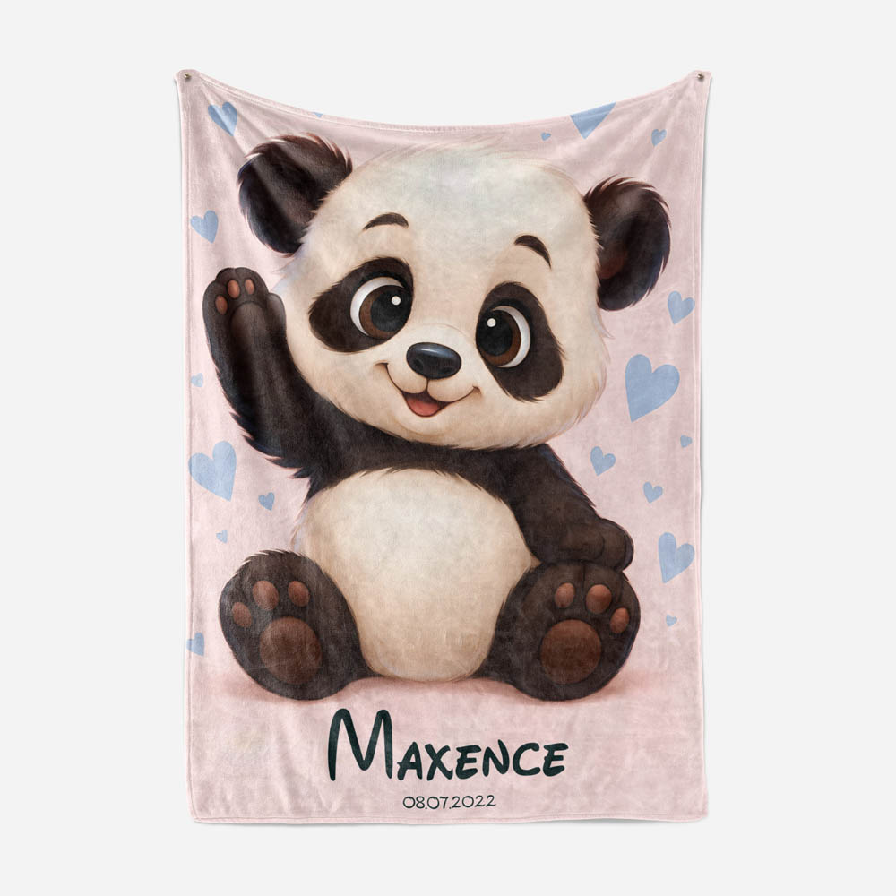 Plaid panda cœur mignon
