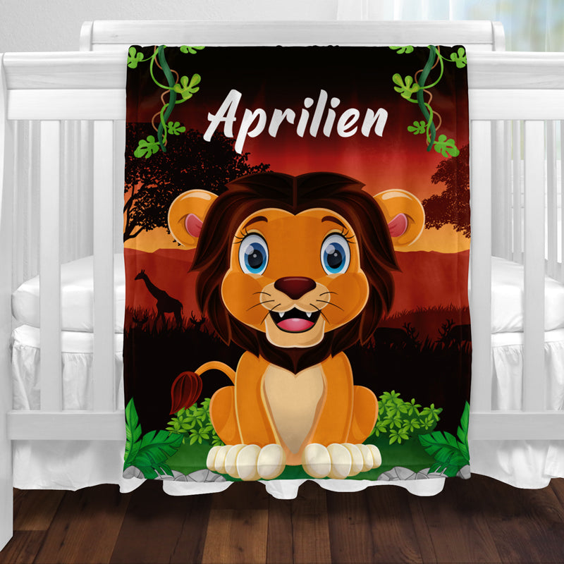 Plaid lion savane