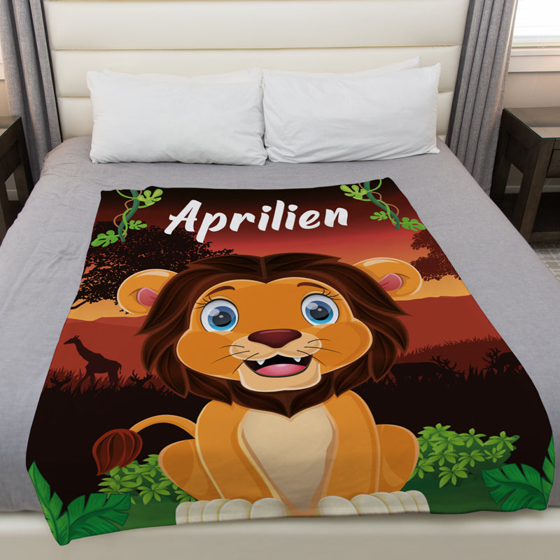 Plaid lion savane