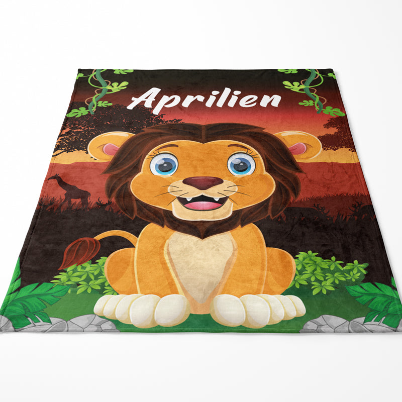 Plaid lion savane