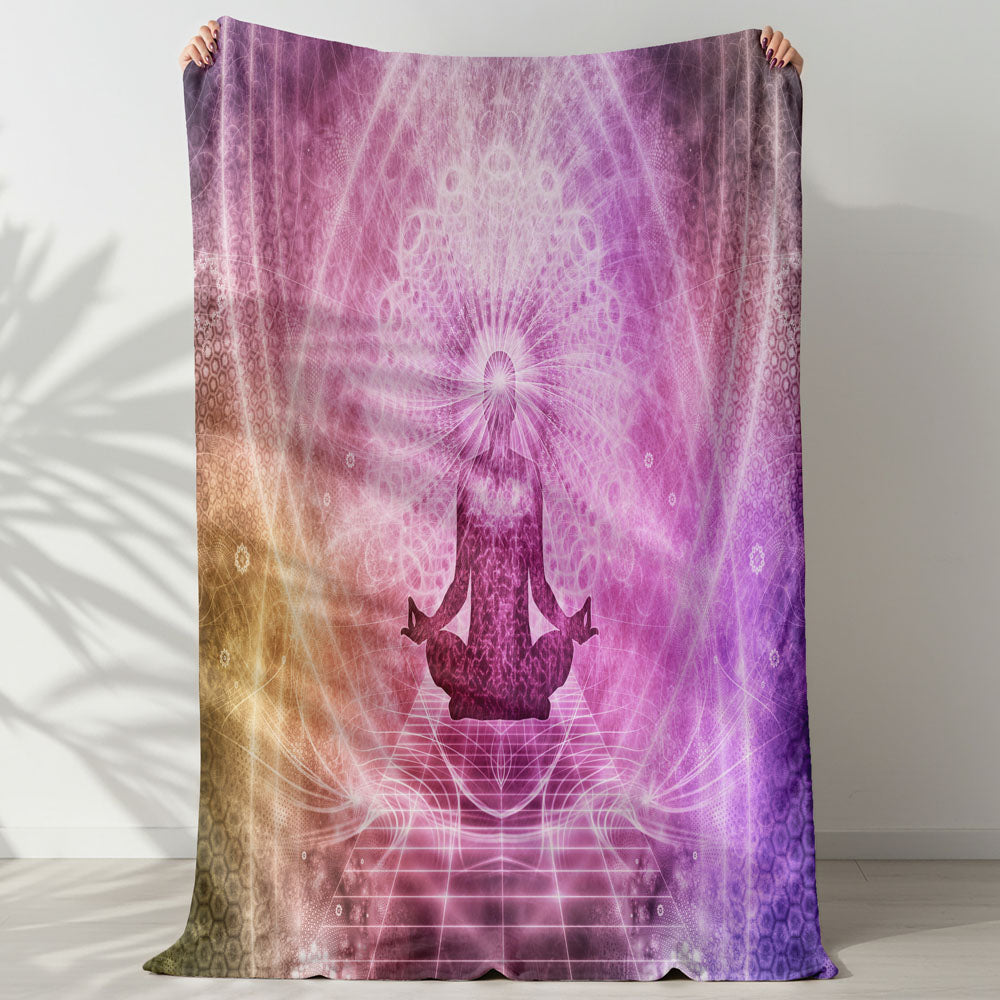 Plaid cosmique méditation Bouddha