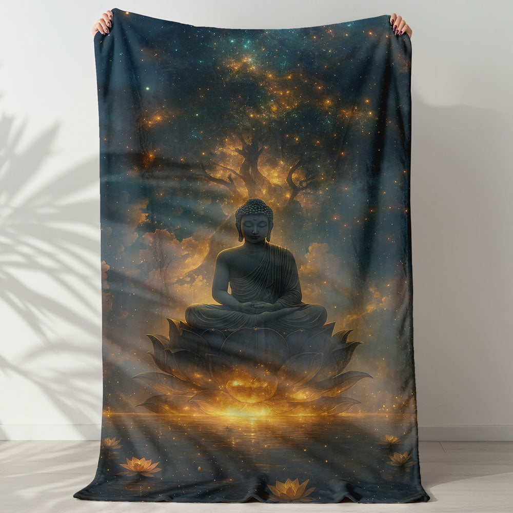 Plaid Bouddha lotus céleste