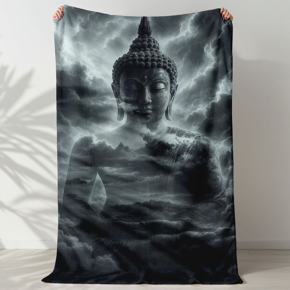 Plaid Bouddha méditation nuage