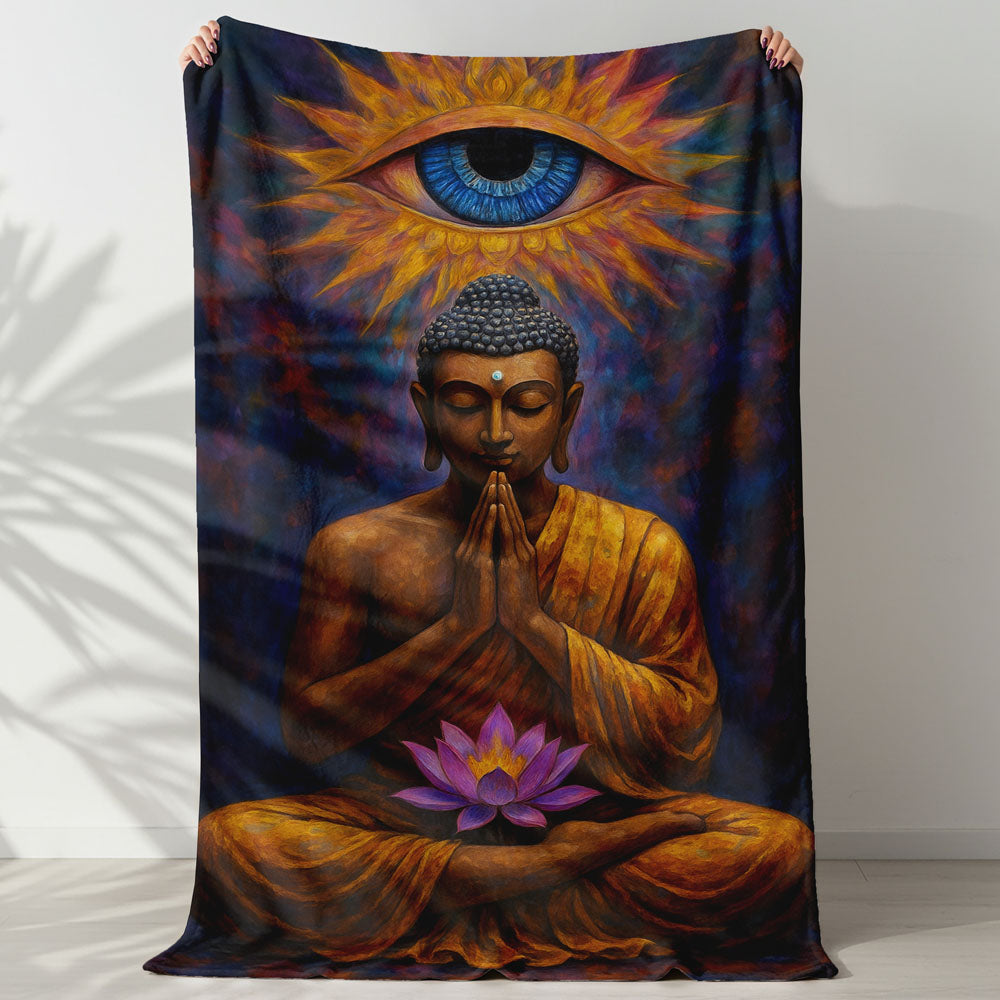 Plaid Bouddha œil cosmique