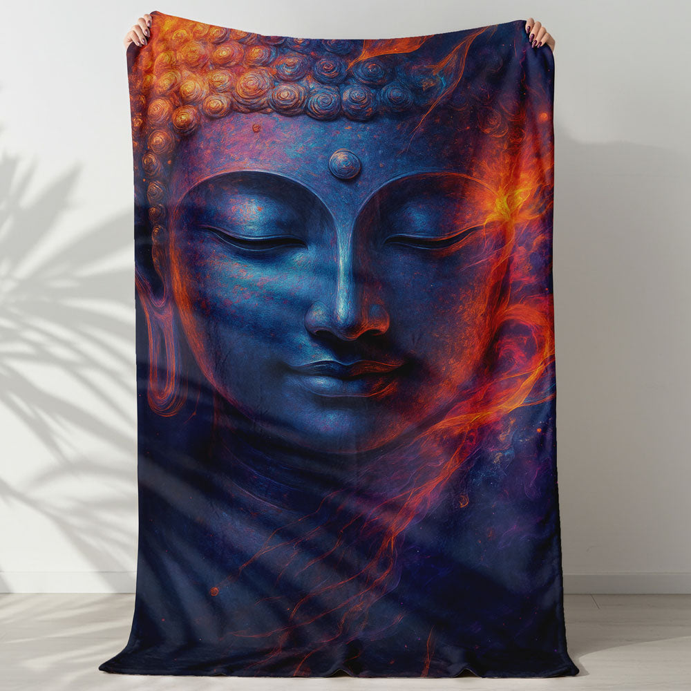 Plaid visage Bouddha énergie cosmique