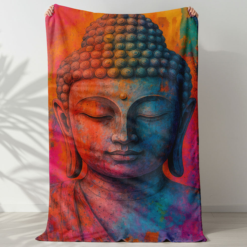 Plaid Bouddha couleurs vives