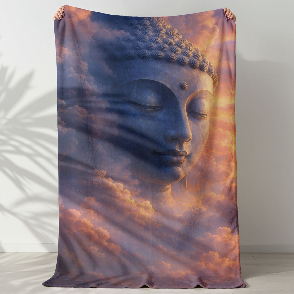 Plaid Bouddha visage nuage