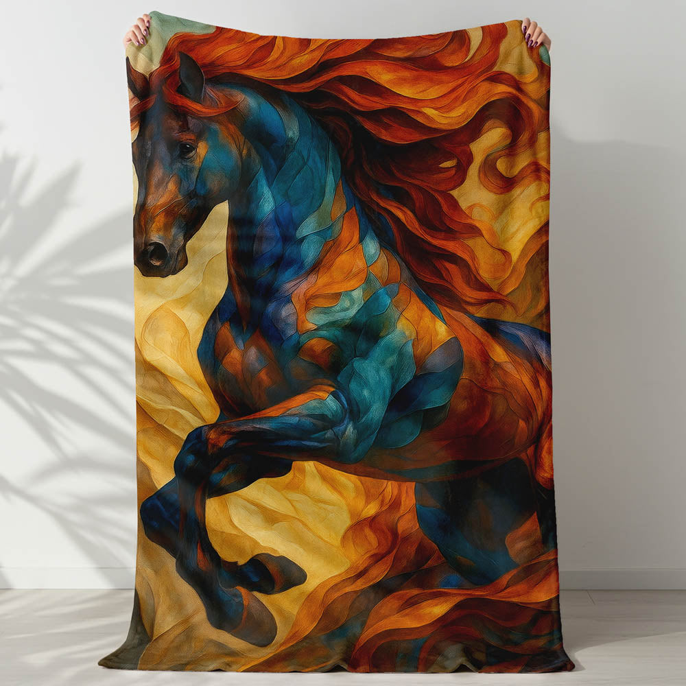 Plaid cheval abstrait