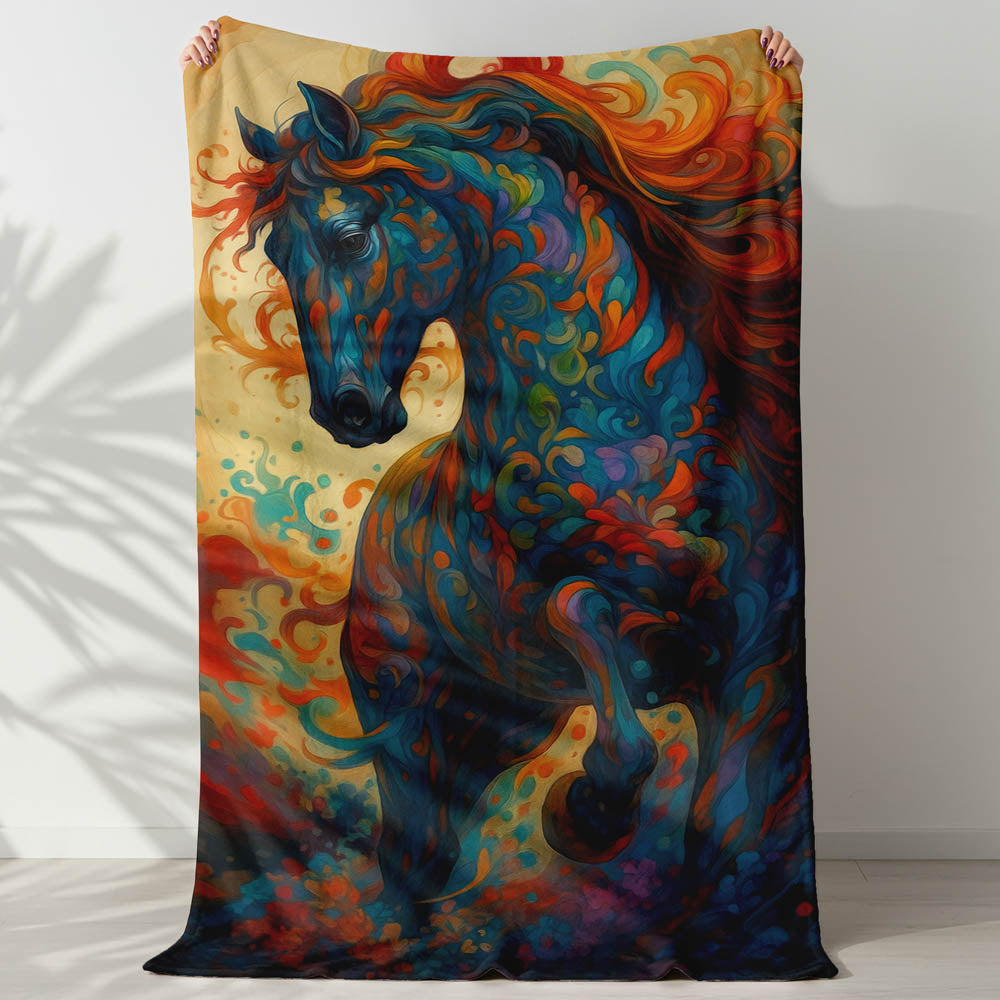 Plaid cheval coloré