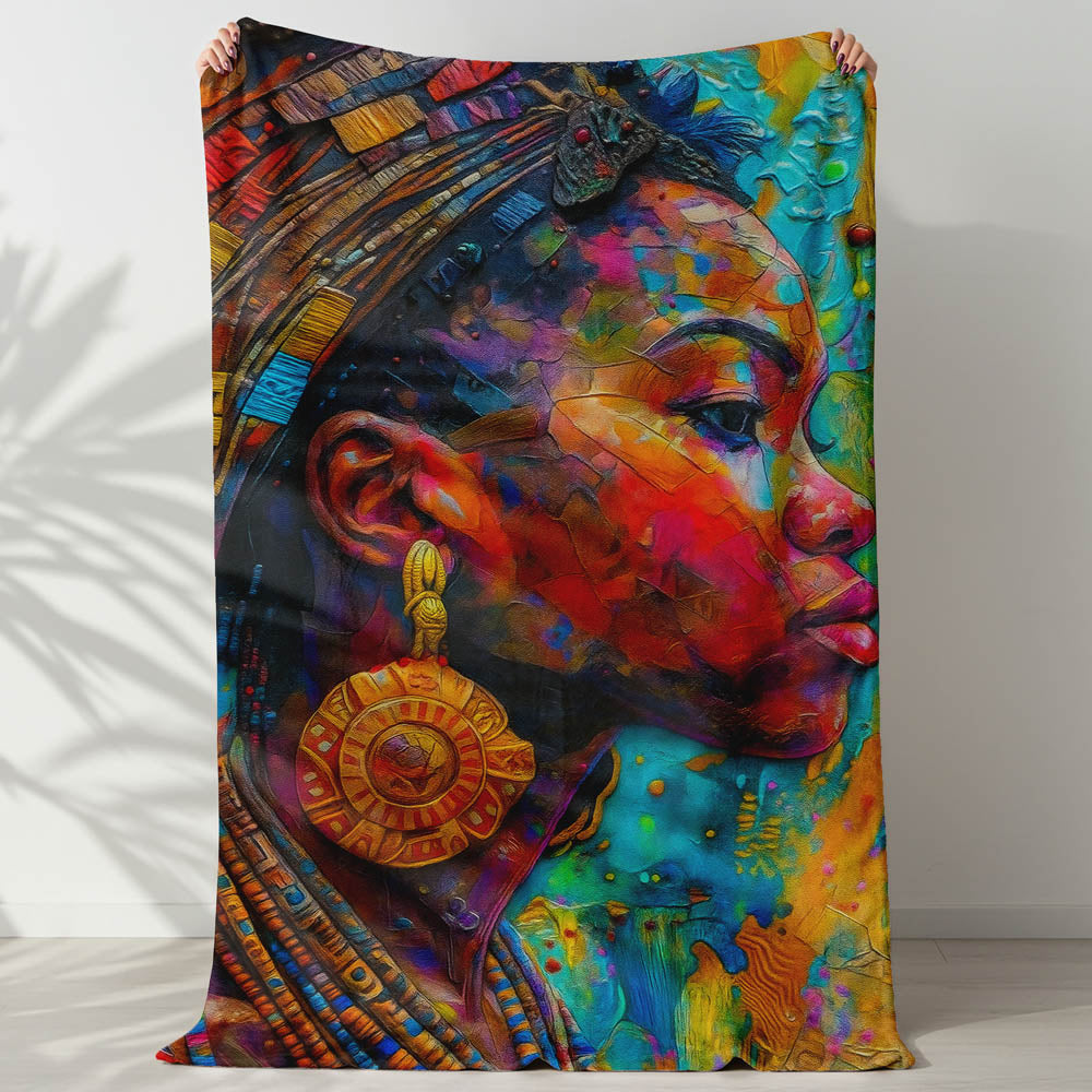 Plaid portrait art coloré