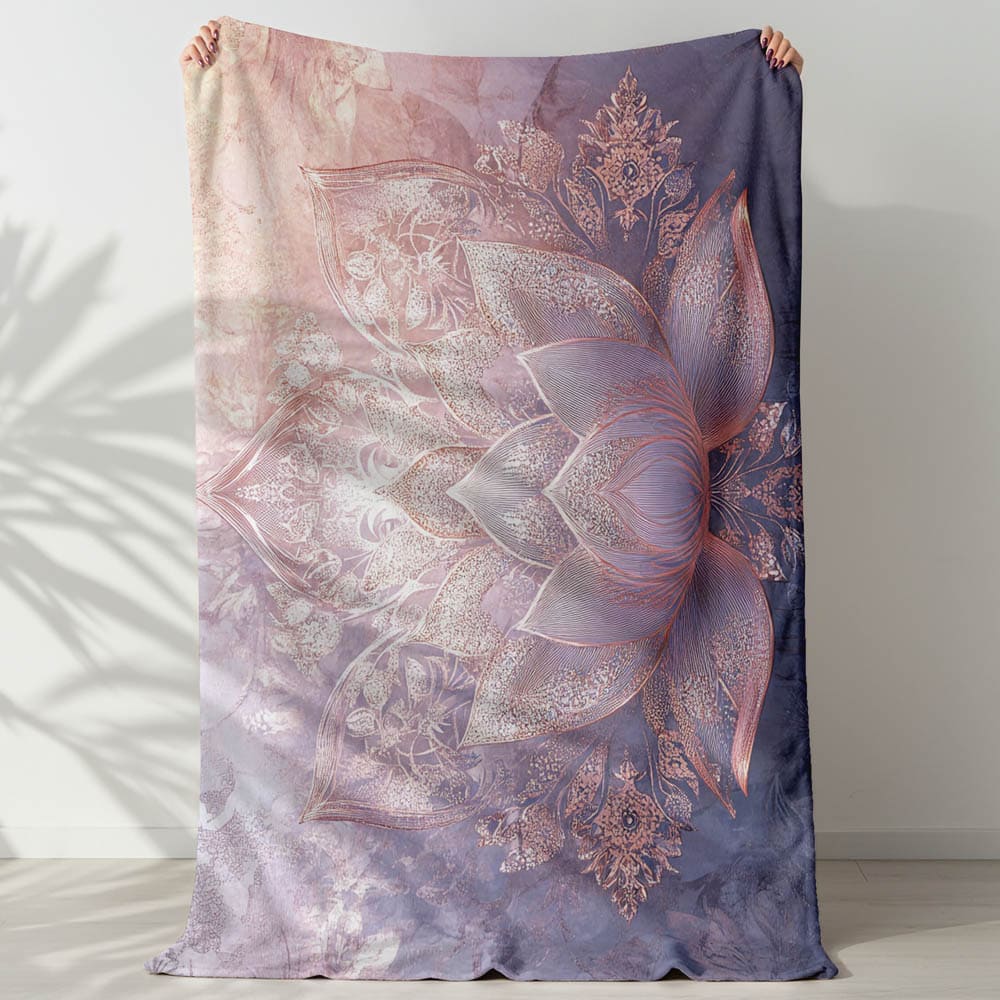 Plaid fleur de lotus zen