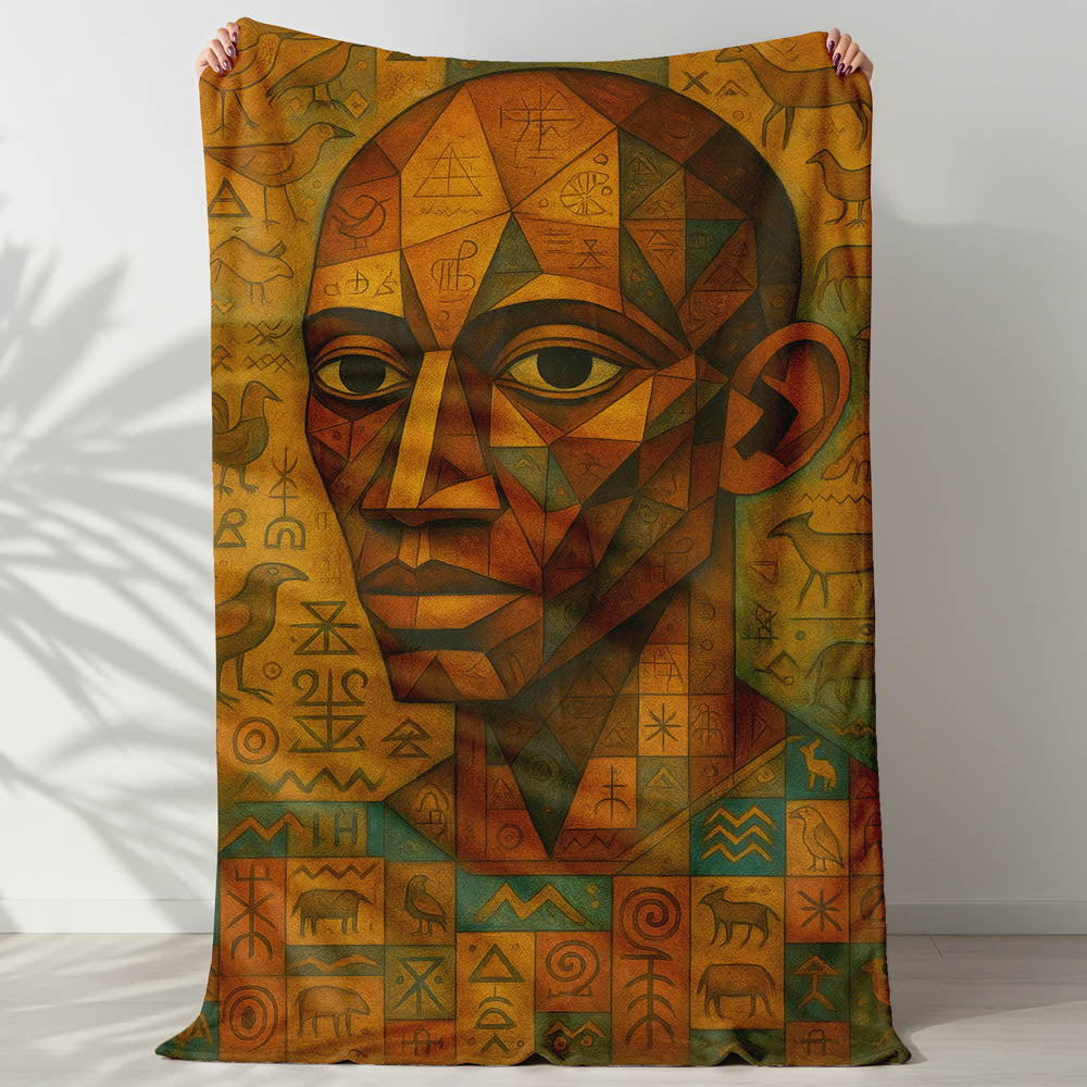 Plaid portrait homme cubisme