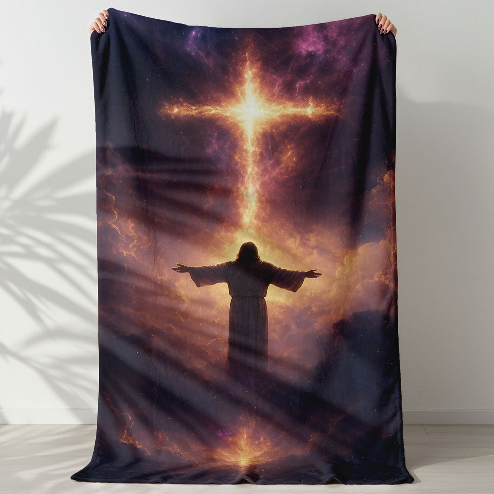 Plaid Jésus croix céleste