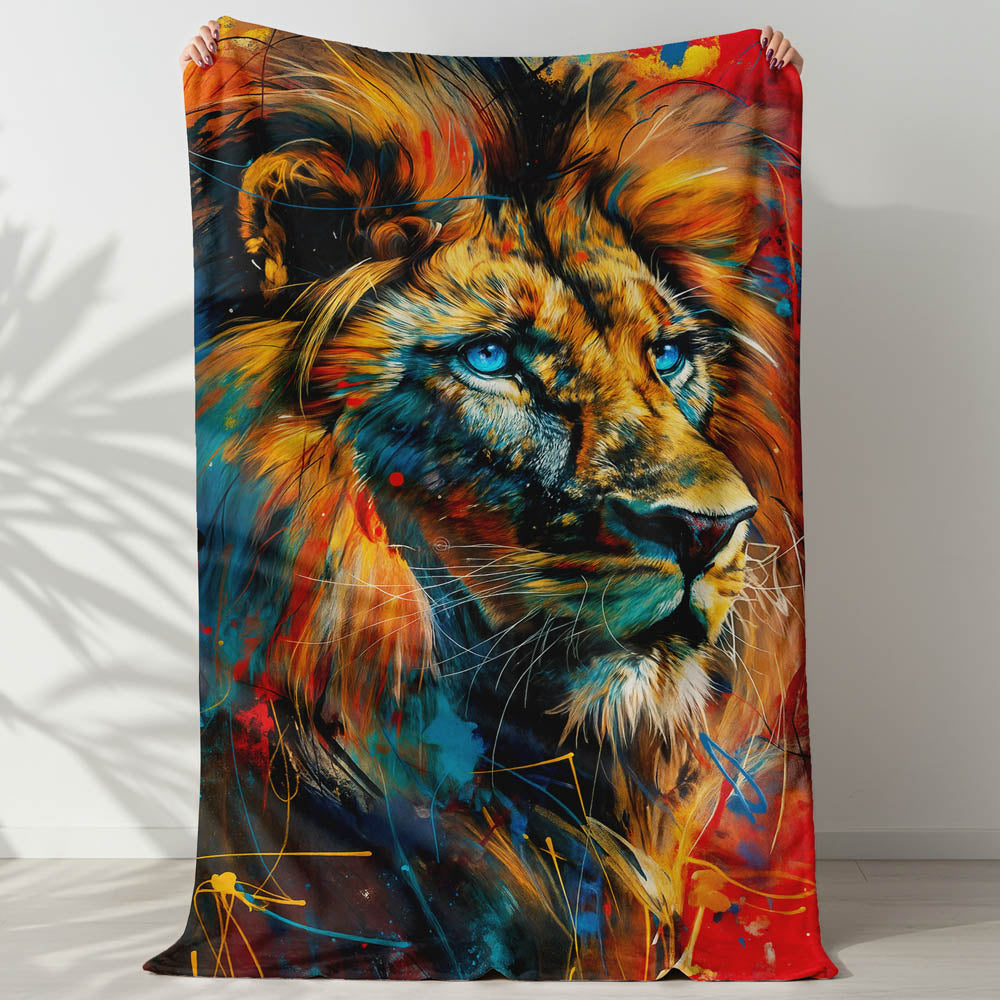 Plaid lion coloré