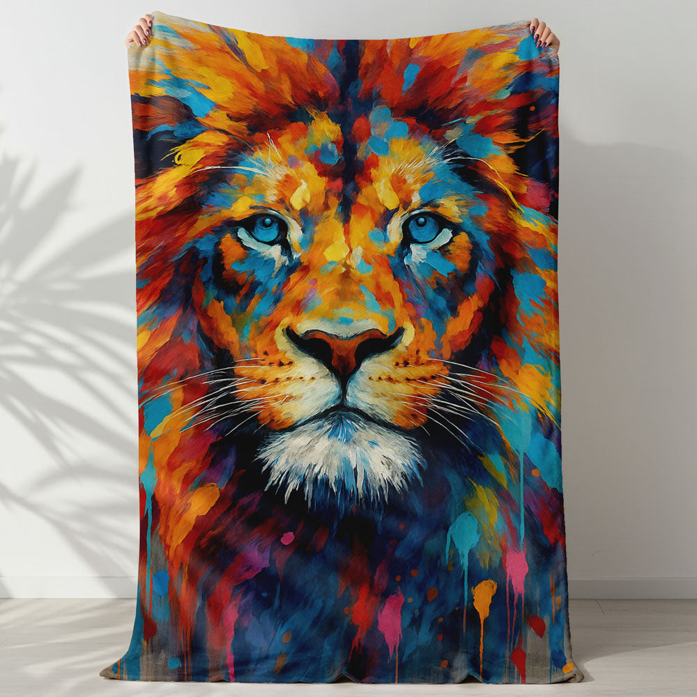Plaid lion multicolore