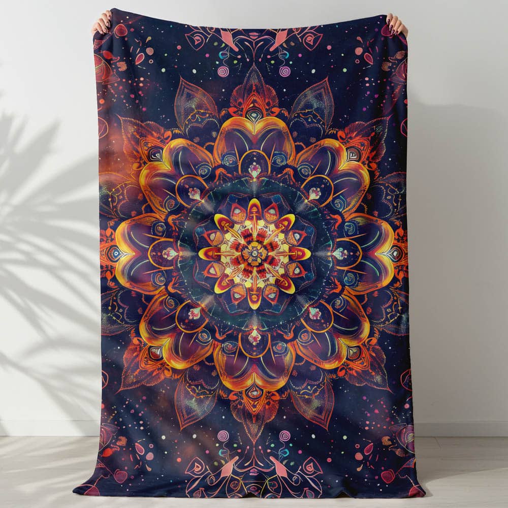 Plaid mandala bohème galaxie