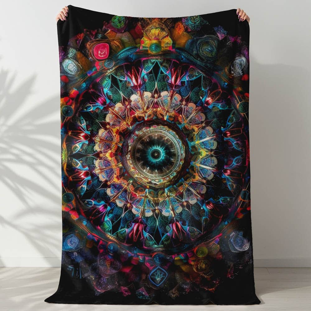 Plaid mandala bohème coloré