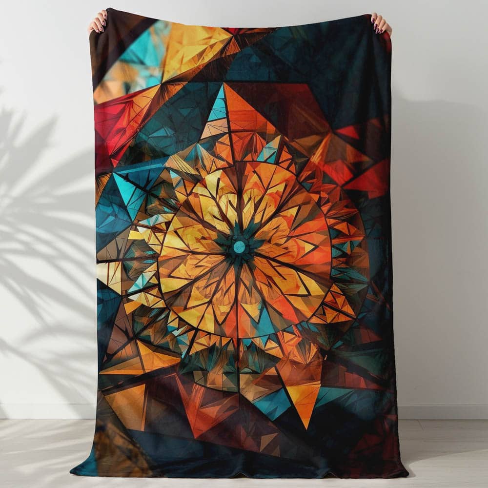 Plaid mandala géométrique coloré