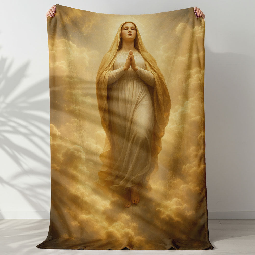 Plaid vierge Marie nuages