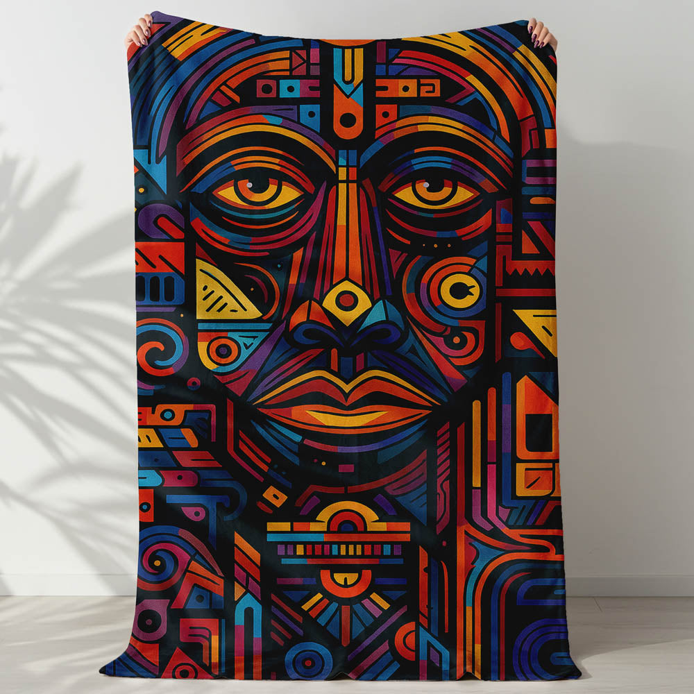 Plaid art visage abstrait