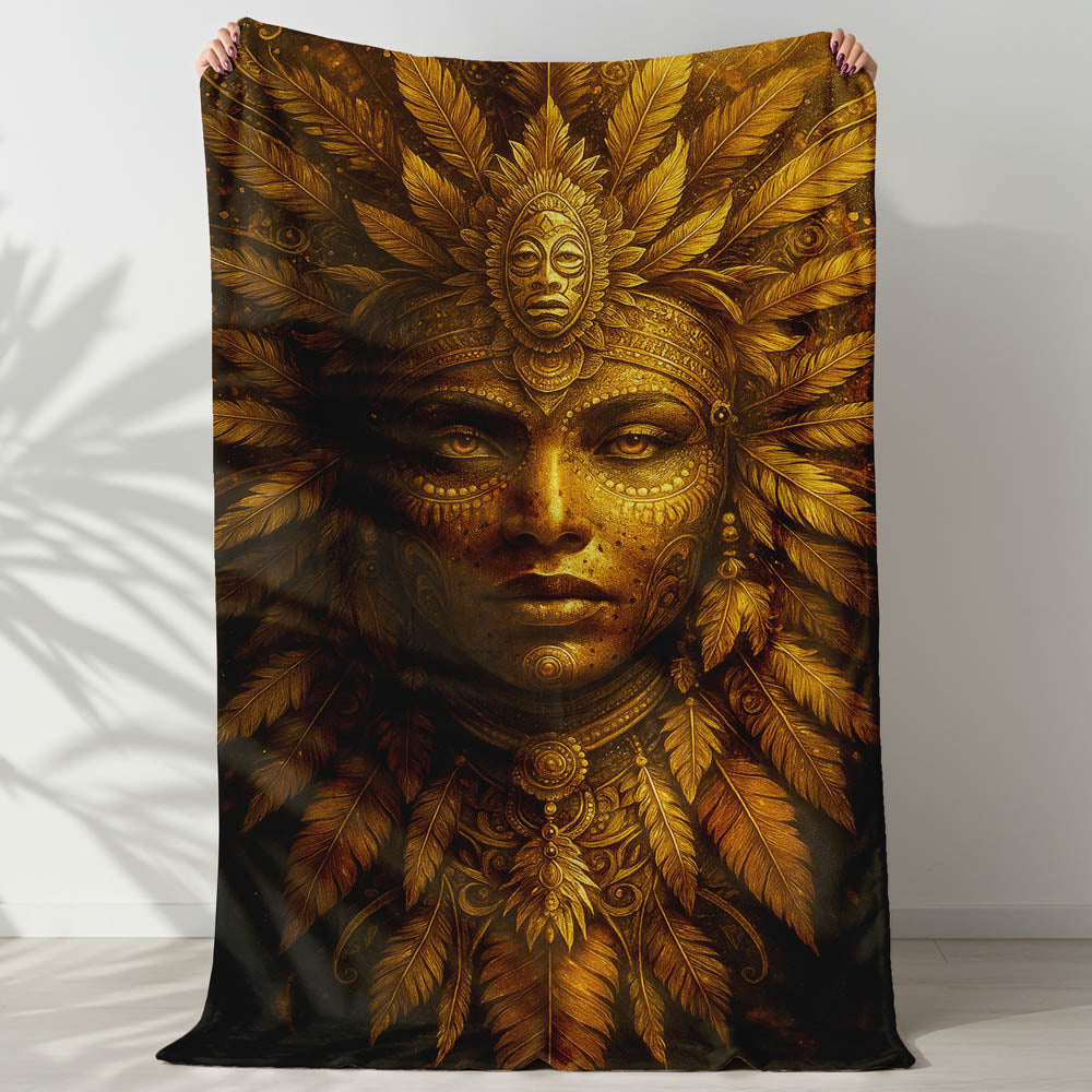 Plaid visage masque en or