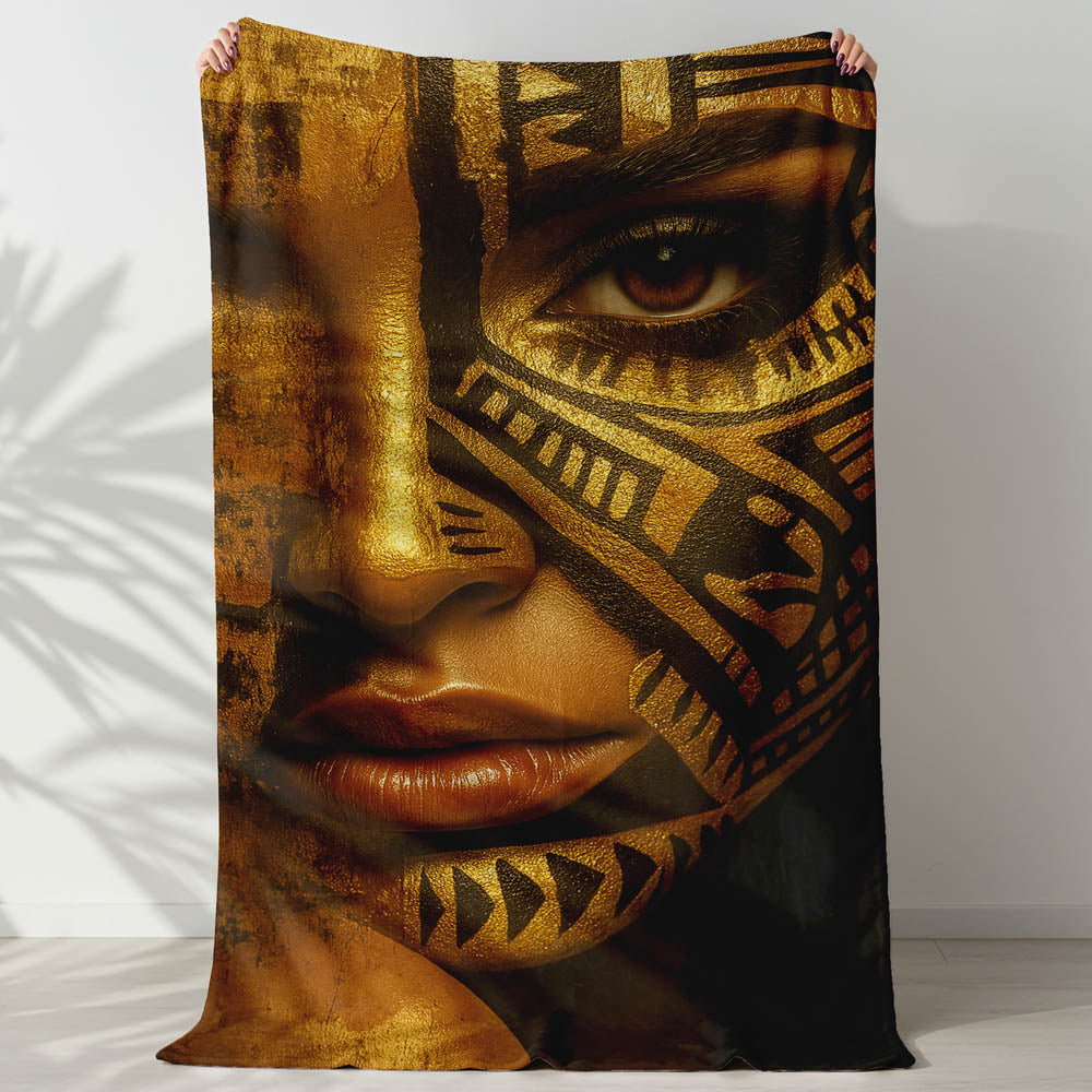 Plaid visage femme tribale