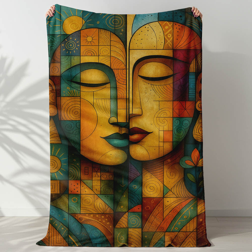Plaid double visage mosaique
