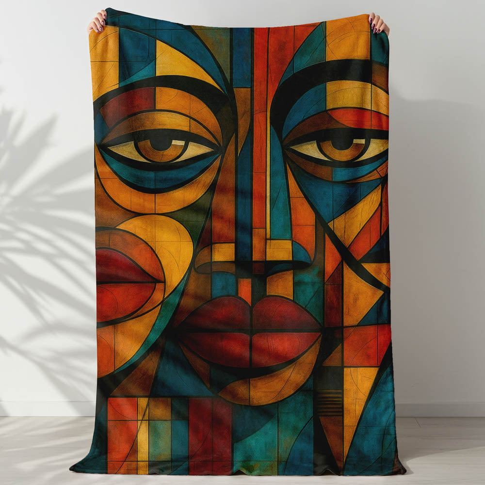 Plaid visage cubisme