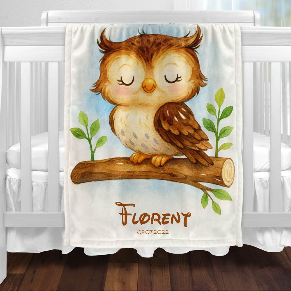 Plaid enfant chouette mignonne