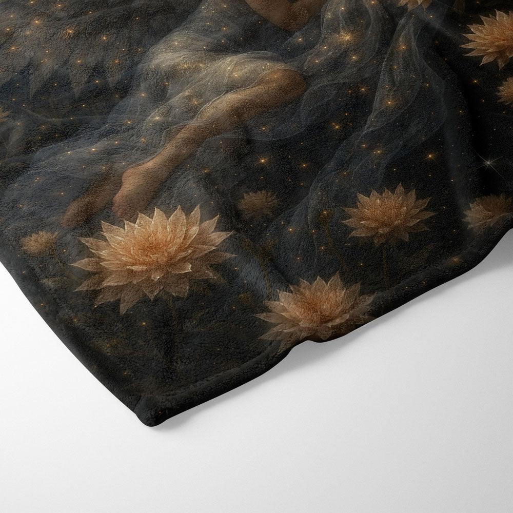 Plaid ange endormi lune étoiles