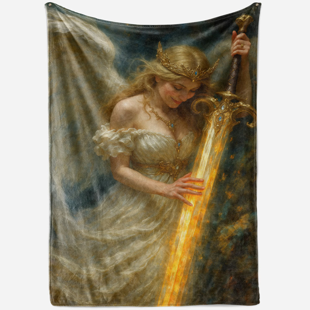 Plaid ange femme épée divine