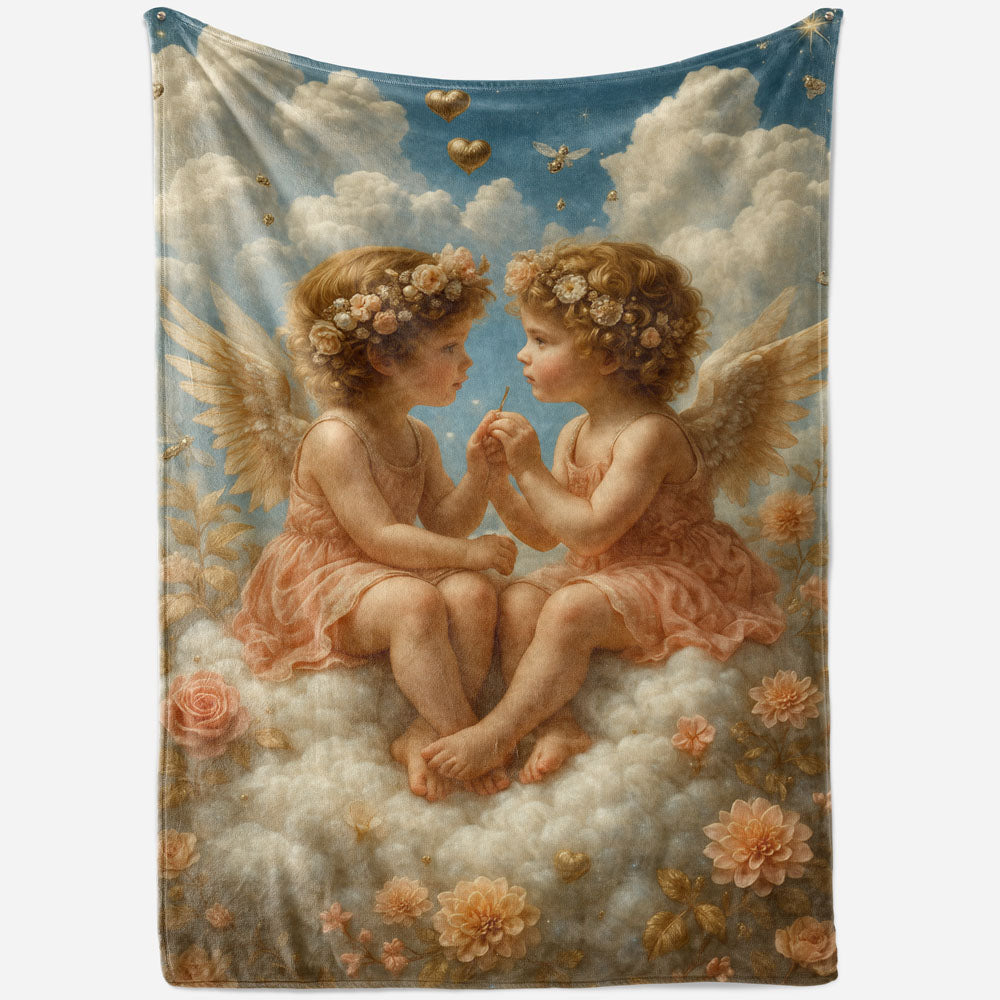 Plaid anges enfants céleste
