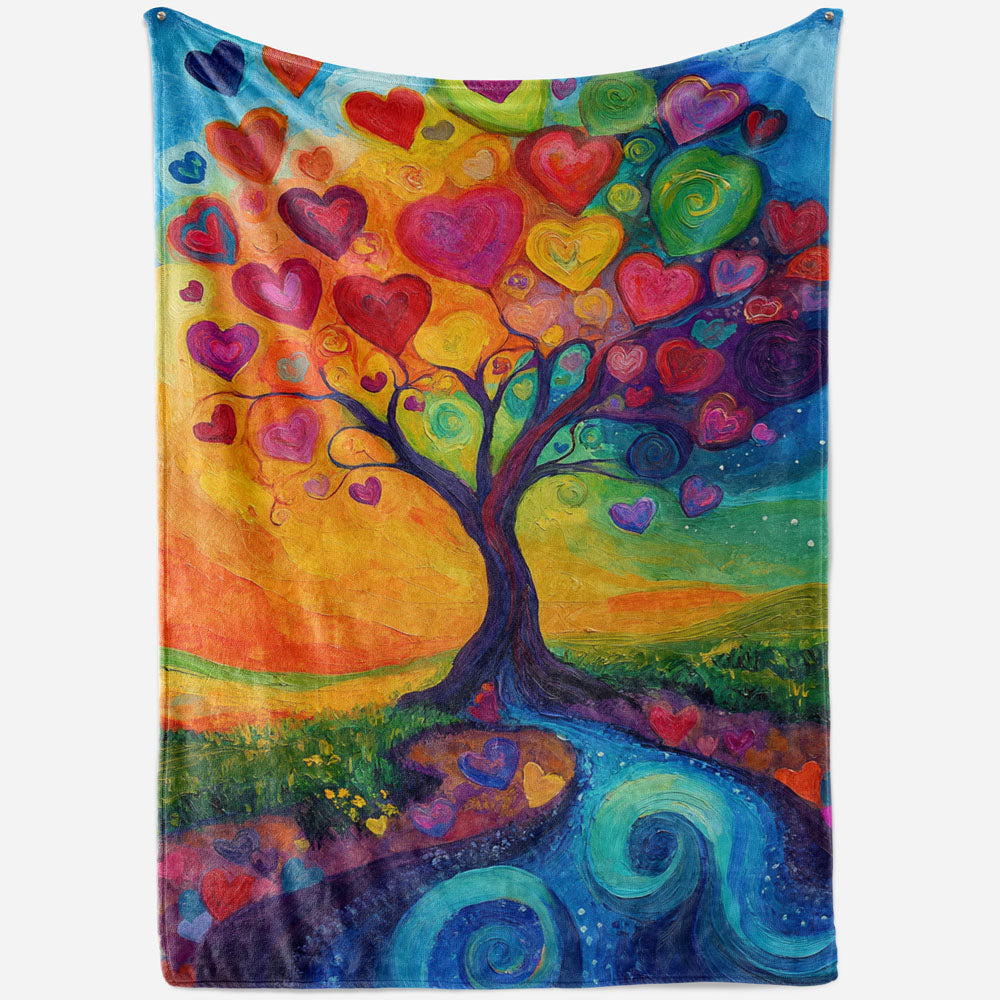 Plaid arbre de vie amour cœur