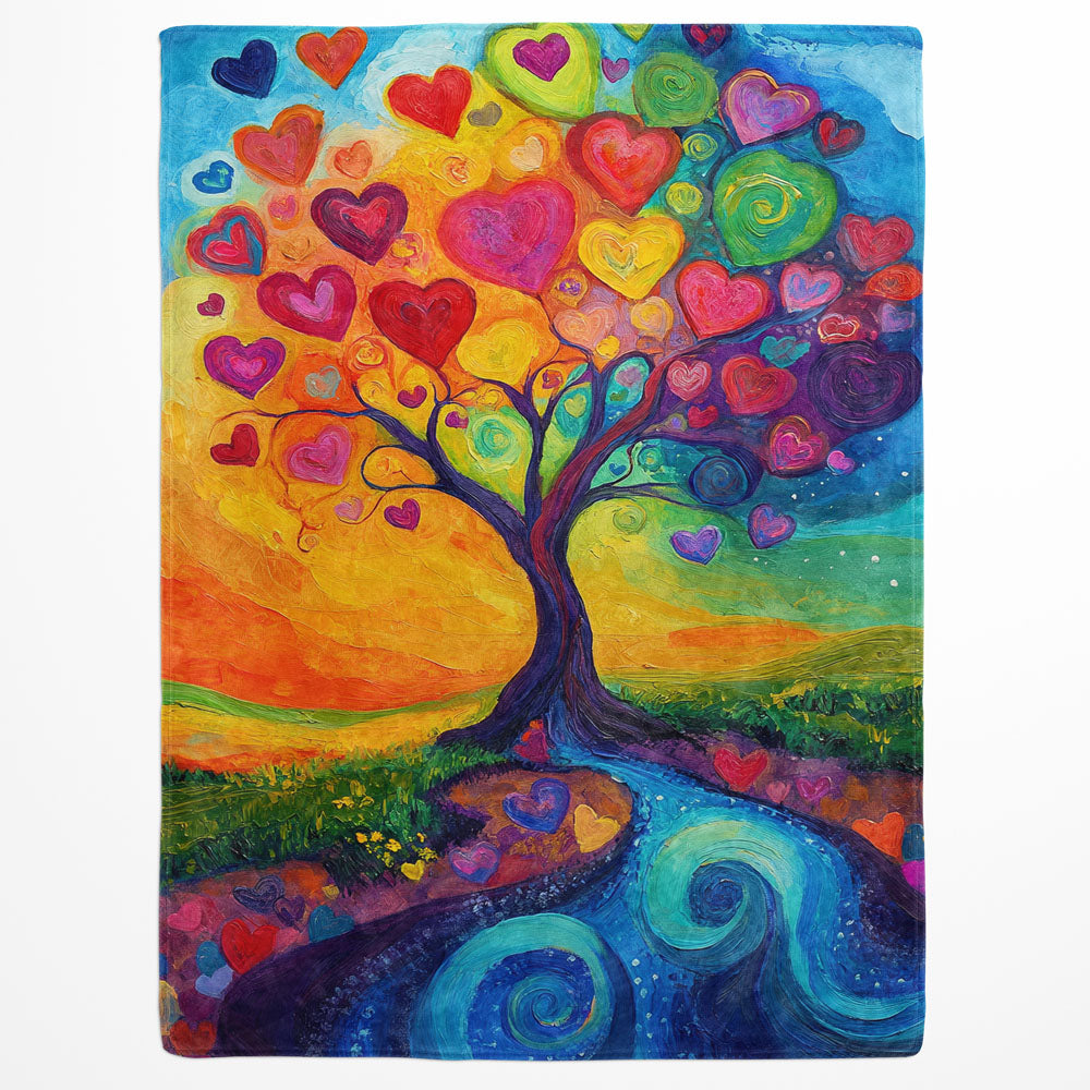 Plaid arbre de vie amour cœur