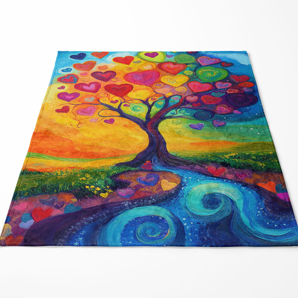 Plaid arbre de vie amour cœur